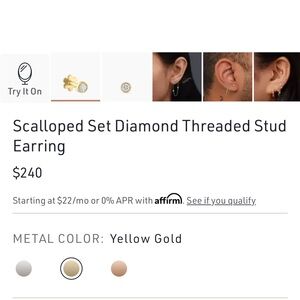 Maria Tash Scalloped Diamond Studs